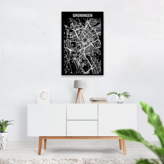 Stadskaart Inverse van Groningen op Aluminium - 2