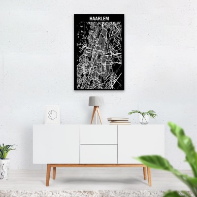 Stadskaart Inverse van Haarlem op Aluminium - 2