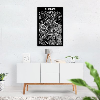 Stadskaart Inverse van Nijmegen op Aluminium - 2