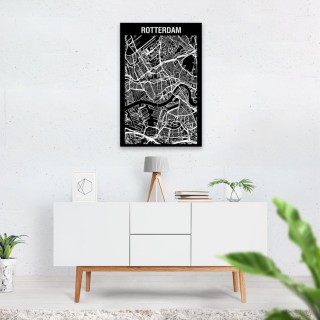 Stadskaart Inverse van Rotterdam op Aluminium - 2