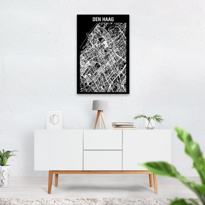 Stadskaart Inverse van Den haag op Aluminium - 2 Stadskaart Inverse van Den haag op Aluminium - 2