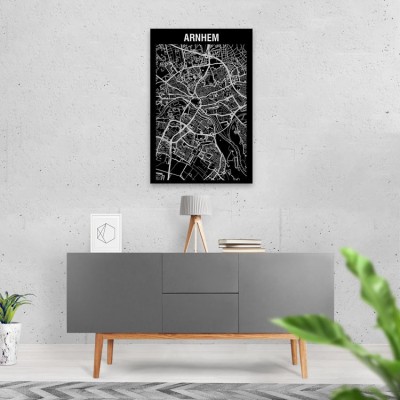 Stadskaart Inverse van Arnhem op Aluminium - 2