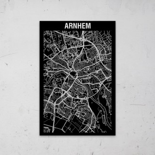 Stadskaart Inverse van Arnhem op Aluminium - 1