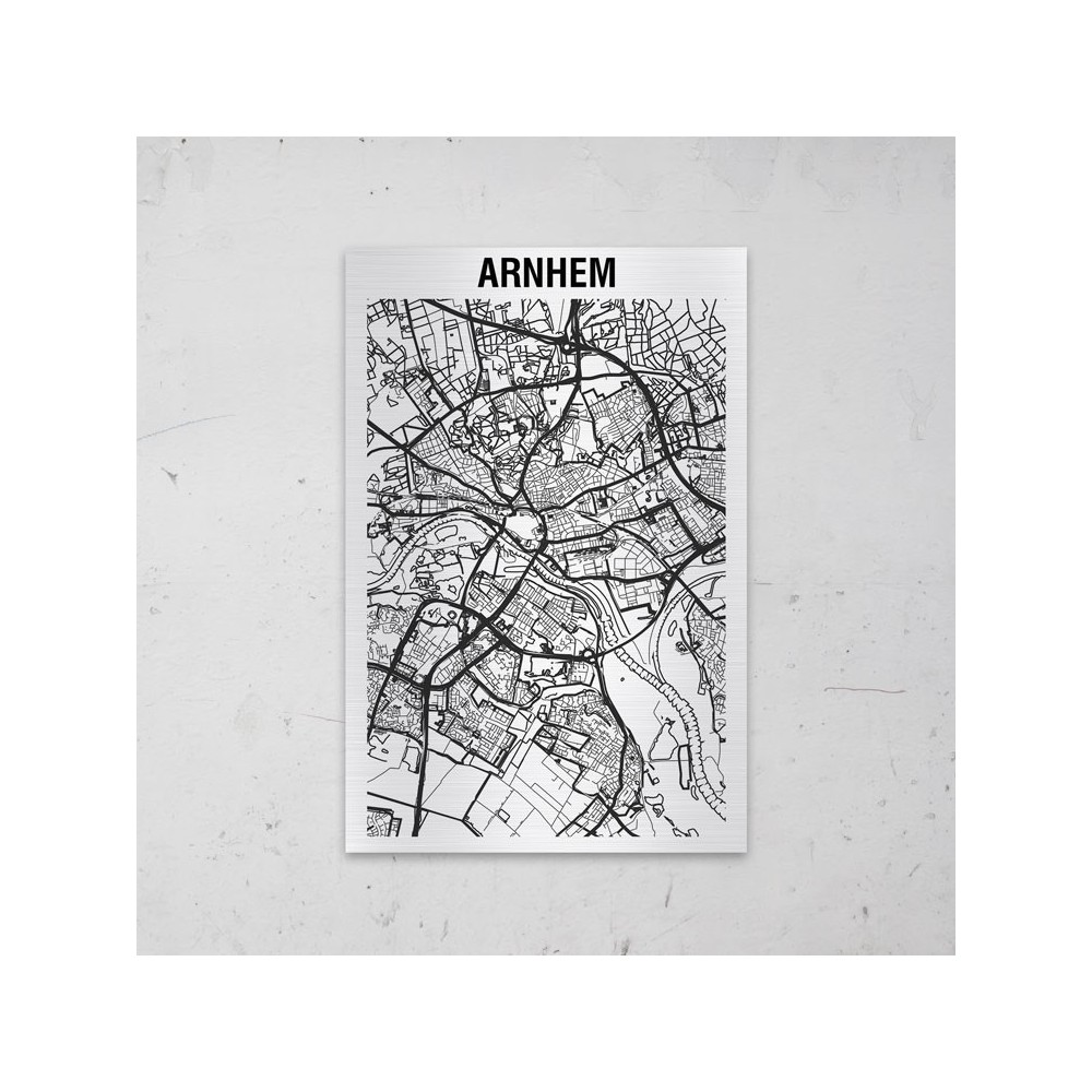 Stadskaart van Arnhem op Aluminium - 1