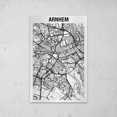 Stadskaart van Arnhem op Aluminium - 1