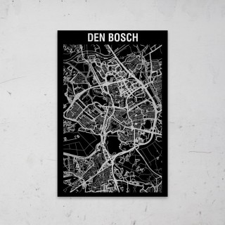 Stadskaart Inverse van Den Bosch op Aluminium - 1