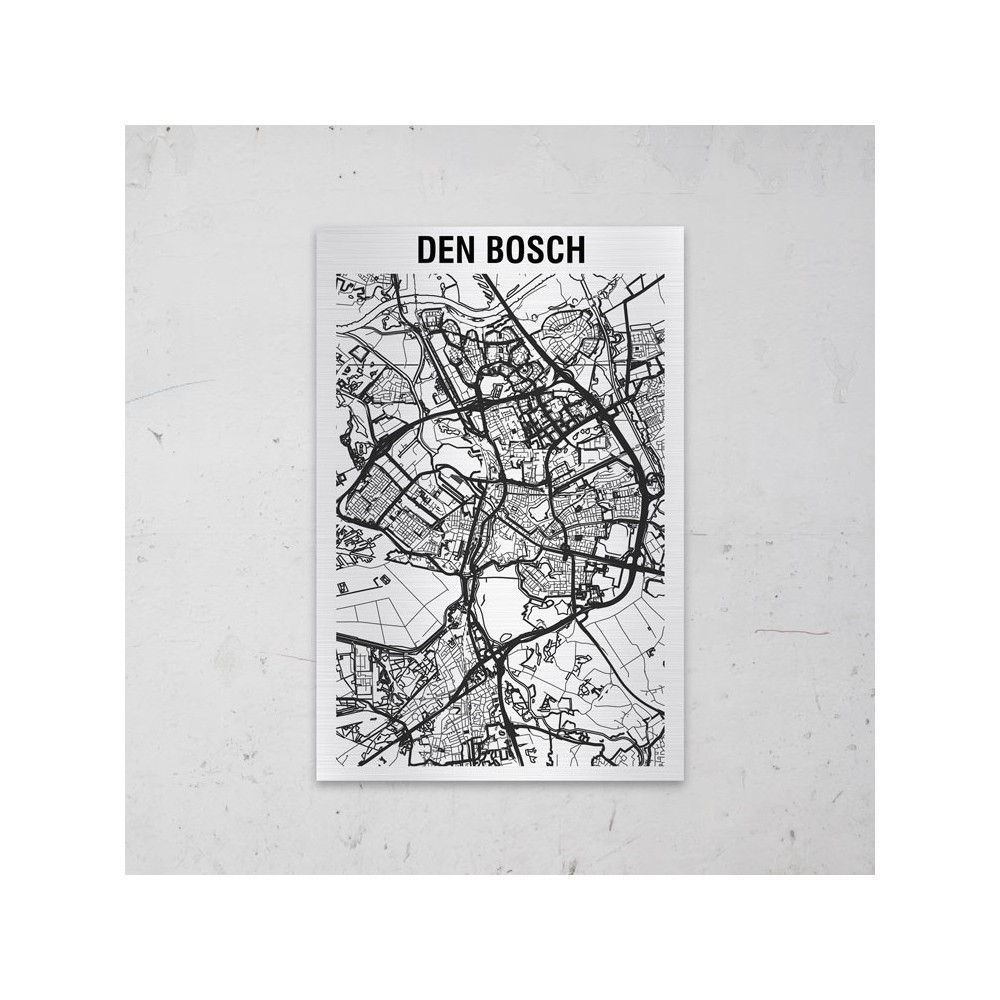Stadskaart van Den Bosch op Aluminium - 1