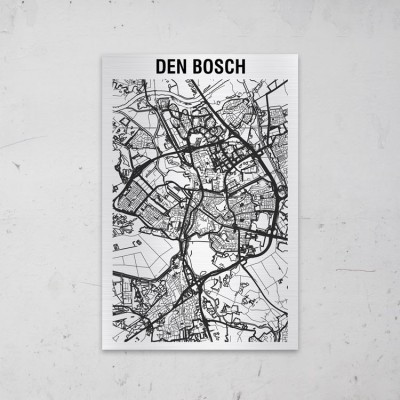 Stadskaart van Den Bosch op Aluminium - 1