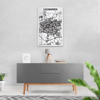 Stadskaart van Leeuwarden op Aluminium - 2