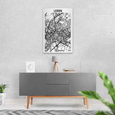 Stadskaart van Leiden op Aluminium - 2