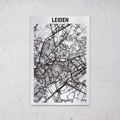 Stadskaart van Leiden op Aluminium - 1