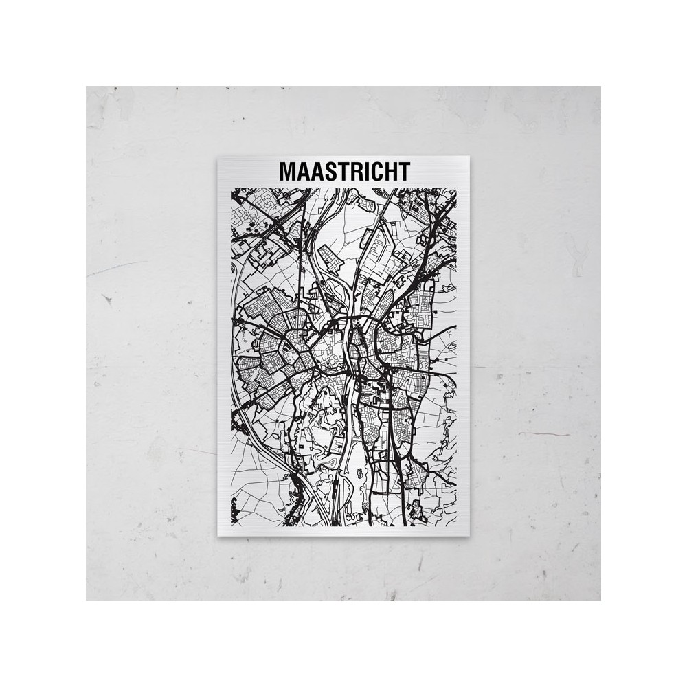 Stadskaart van Maastricht op Aluminium - 1