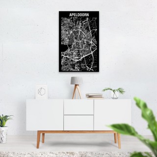 Stadskaart Inverse van Apeldoorn op Aluminium - 2