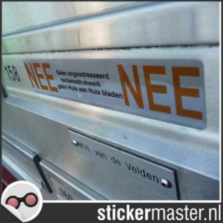 Luxe Nee Nee sticker brievenbus chroom - 2