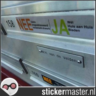 Luxe Nee Ja sticker brievenbus chroom - 2