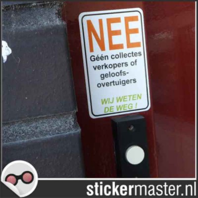 Nee anti colportage Sticker Wij weten de weg! - 2