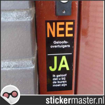 Nee Ja geen colportage Sticker - 2 Nee Ja geen colportage Sticker - 2