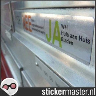 Luxe Nee Ja sticker brievenbus chroom - 3