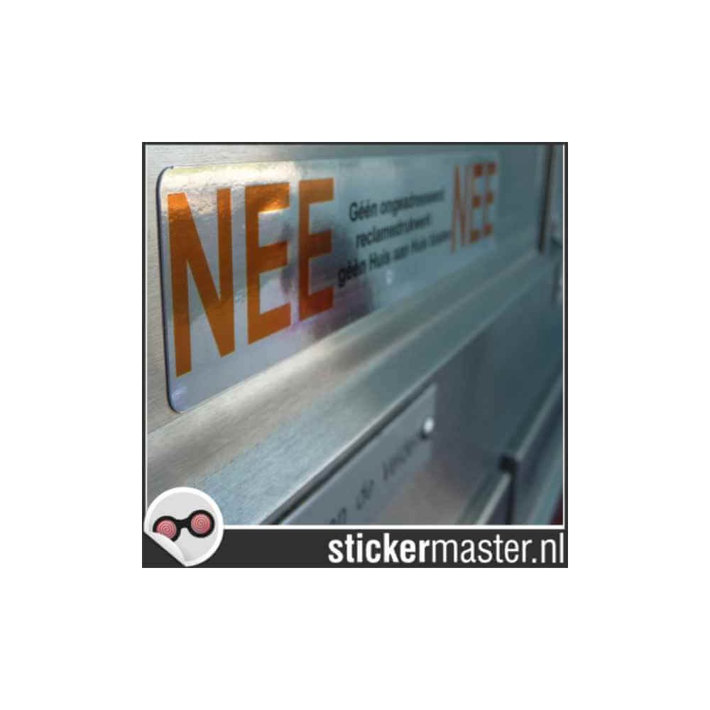 Luxe Nee Nee sticker brievenbus chroom - 3