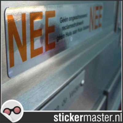 Luxe Nee Nee sticker brievenbus chroom - 3