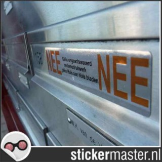 Luxe Nee Nee sticker brievenbus chroom - 4