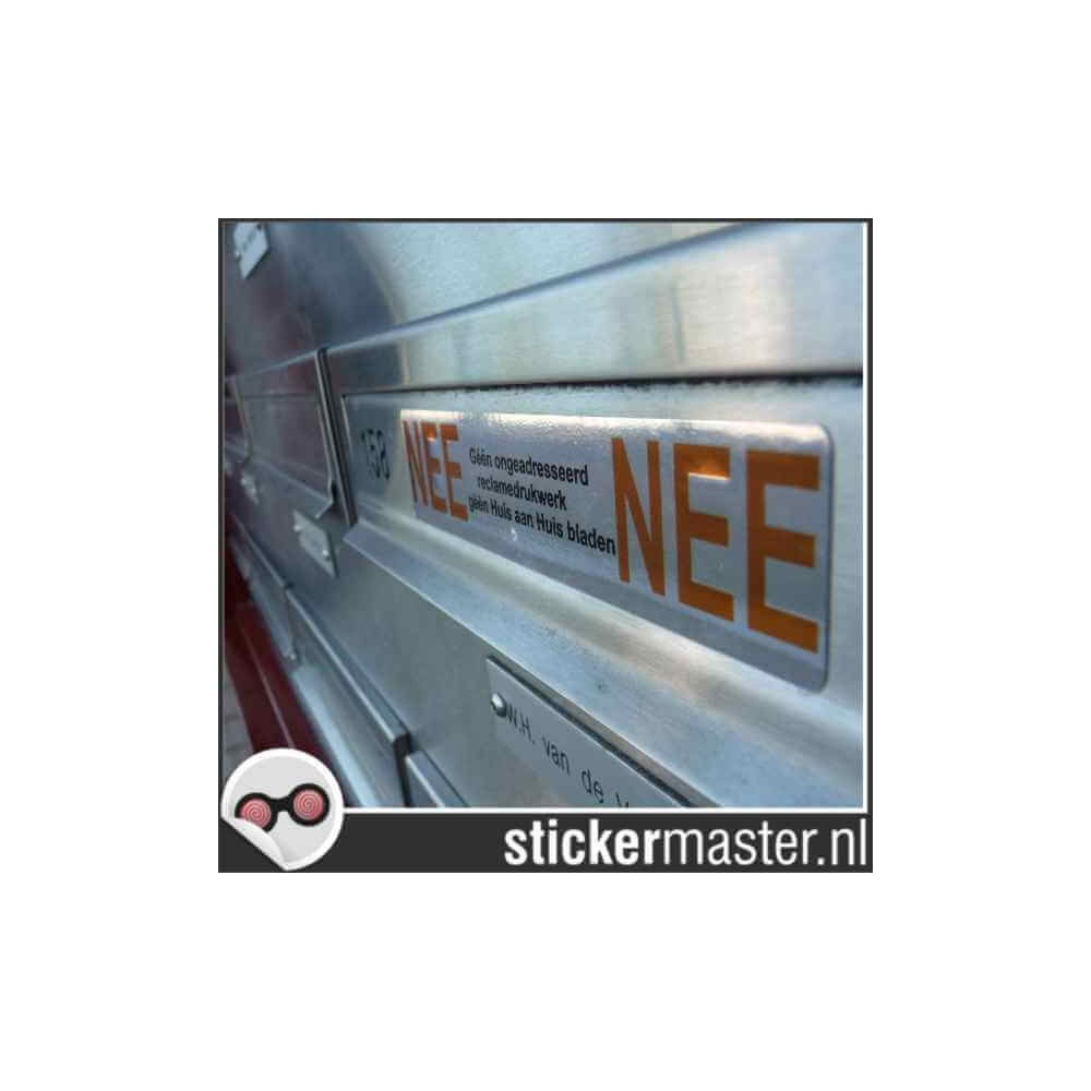 Luxe Nee Nee sticker brievenbus chroom - 4