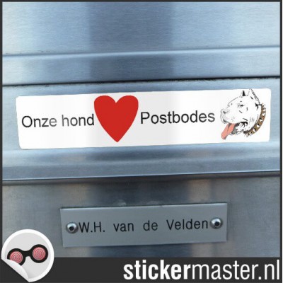 Sticker brievenbus funny pitbull - 3