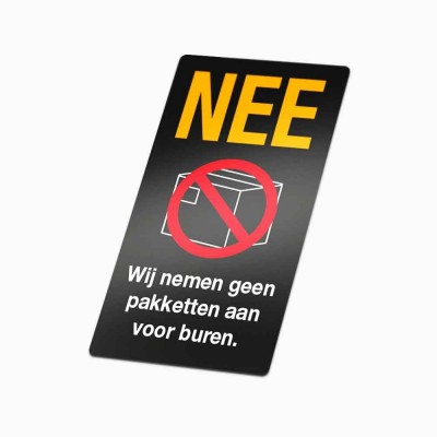 Nee Sticker Geen pakketjes Zwart geen colportage sticker - 1