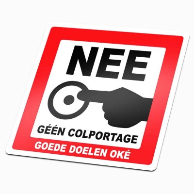 vierkante geen colportagesticker - 1