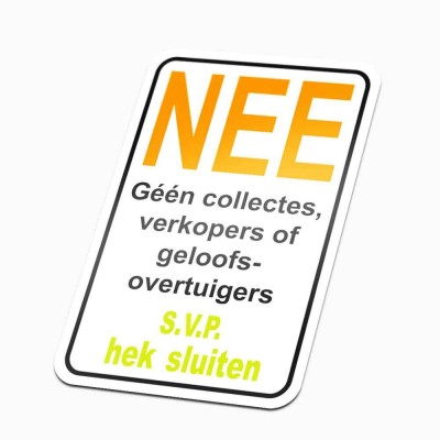 Nee sticker S.V.P. hek sluiten colportage sticker - 1 Nee sticker S.V.P. hek sluiten colportage sticker - 1