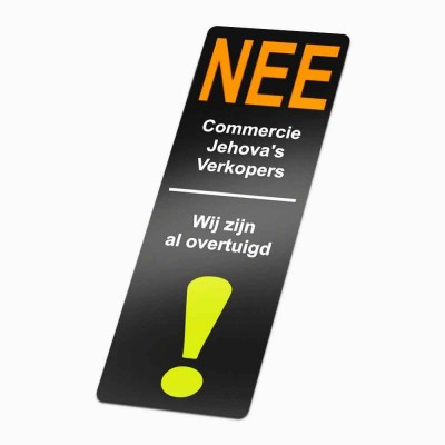 Nee geen colportage Sticker Wij zijn al overtuigd - 1
