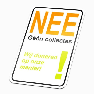 Nee geen colportage Sticker Wij doneren zelf - 1