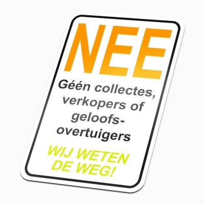 Nee anti colportage Sticker Wij weten de weg! - 1