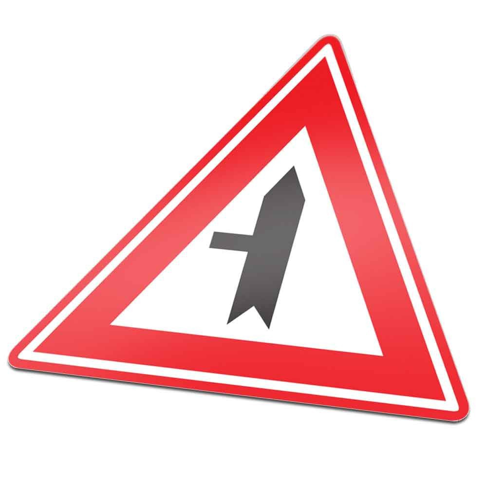B04 Voorrangskruispunt zijweg links verkeersbord sticker - 1