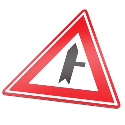 B05 Voorrangskruispunt zijweg rechts verkeersbord sticker - 1 B05 Voorrangskruispunt zijweg rechts verkeersbord sticker - 1