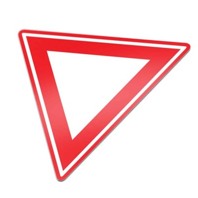 B06 Verleen voorrang aan bestuurders op kruisende weg verkeersbord sticker - 1