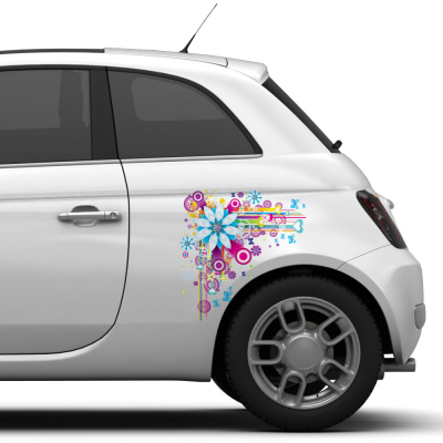 Flower Grafitti Full Color autosticker - 1