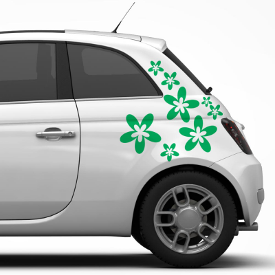 autosticker Vrolijke Bloemen - 1