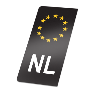 Zwarte NL sticker kentekenplaat - 1