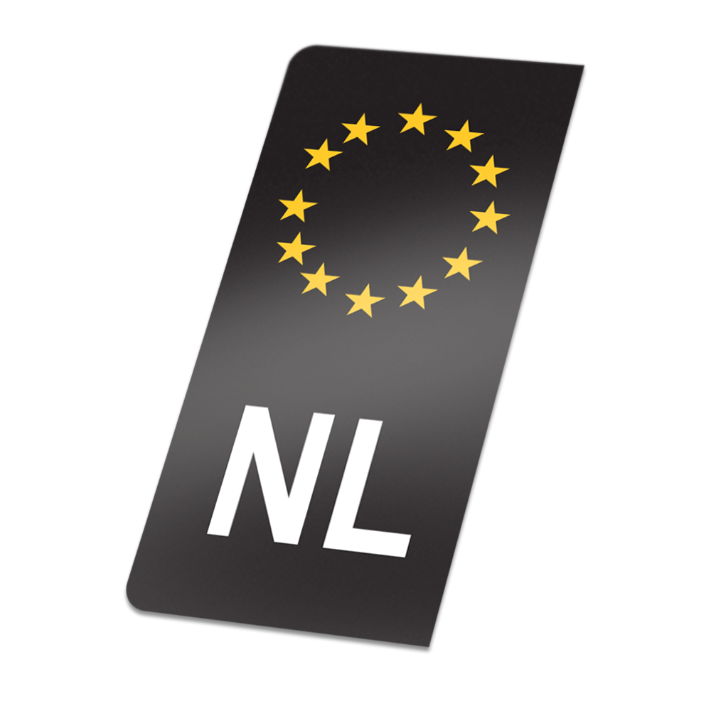 Schwarzes NL-Aufkleber-Nummernschild - 1