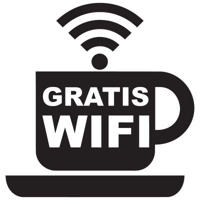 Gratis wifi koffie stijl Wifisticker - 1
