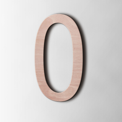 Houten Cijfer 0 Arial Okoume - 1 Houten Cijfer 0 Arial Okoume - 1