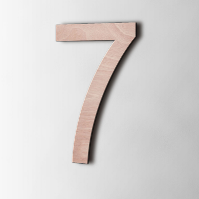 Houten Cijfer 7 Arial Okoume - 1 Houten Cijfer 7 Arial Okoume - 1