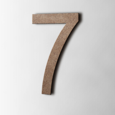 Houten Cijfer 7 Arial MDF Bruin - 1 Houten Cijfer 7 Arial MDF Bruin - 1