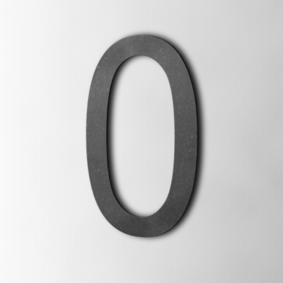 Houten Cijfer 0 Arial MDF Zwart - 1
