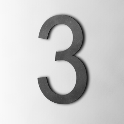 Houten Cijfer 3 Arial MDF Zwart - 1