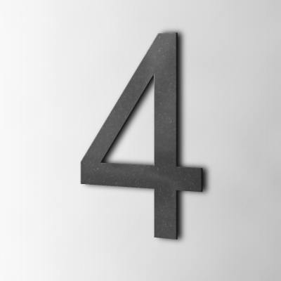 Houten Cijfer 4 Arial MDF Zwart - 1