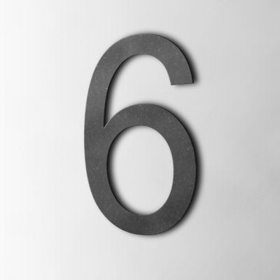 Houten Cijfer 6 Arial MDF Zwart - 1 Houten Cijfer 6 Arial MDF Zwart - 1