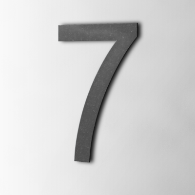 Houten Cijfer 7 Arial MDF Zwart - 1