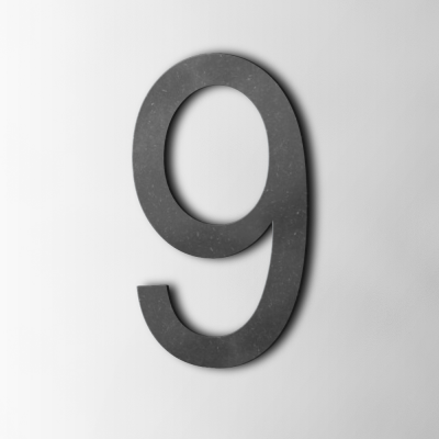 Houten Cijfer 9 Arial MDF Zwart - 1 Houten Cijfer 9 Arial MDF Zwart - 1